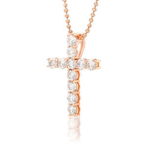 Colgante de Moissanita con Diseño de Cruz Cristiana Certificado por GRA, Oro de 14k, Estilo Hip Hop Unisex, Moda Urbana, 11 Piedras, Collar - Product Image 4