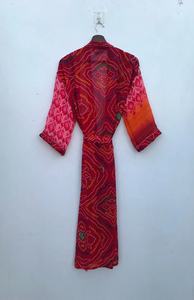 Mezcla de seda Poly Silk Kimono Jacket Cardigan Jacket Vintage Kimono - Product Image 6