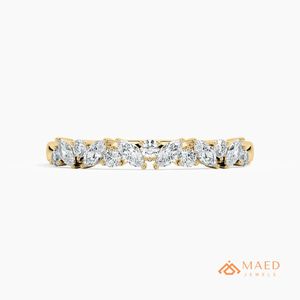 18K Yellow Gold Plated Moissanite Band <b>Dainty</b> Micro Pavé Wedding <b>Ring</b> for Women High Quality mossonite Stackable Eternity <b>Ring</b> - Product Image 1