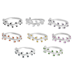 925 Sterling Silver Fine Band <b>Ring</b> Beautiful Leaf Design 100% Natural Multi Gemstone Elegant <b>Statement</b> Wedding Fine <b>Ring</b> Jewelry - Product Image 6