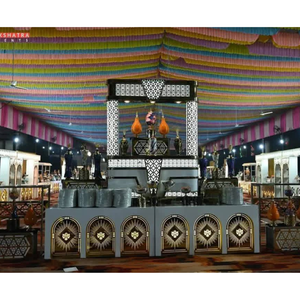 Panneaux décoratifs modulaires en acier inoxydable pour comptoir de présentation de restauration - Product Image 4