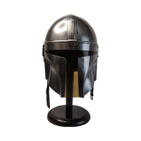 Casque en acier de style mandalorien portable à collectionner en métal moderne armure accessoire affichage Cosplay Costume pièce support non inclus