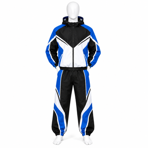Ensembles de survêtements coupe ample taille haute coupe-vent personnalisés en gros pour hommes, en nylon léger, style streetwear - Product Image 2