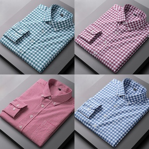 Chemise à manches longues boutonnée en coton Oxford 100% pour homme, à rayures, OEM ODM, lavage enzymatique, style business décontracté, à carreaux, vente en gros - Product Image 4