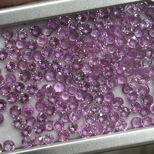 Zafiro Rosa 100% Natural, Corte Brillante Redondo, 4mm, Piedras Preciosas Sueltas para Joyería, Precio al por Mayor, India - Product Image 1
