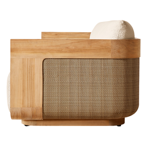 Elegant <b>Outdoor</b> <b>Sofa</b> Solid Teak Frame and <b>Rattan</b> Woven Modern Luxury Patio Lounge Furniture Hotel Villa Waterproof Cushion - Product Image 5