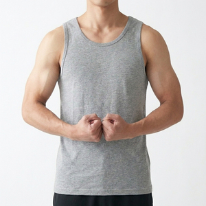 Mens Knitted Cotton Breathable Casual Gym Tank Top Moisture Absorbent Vest Summer Fitness Wear - Product Image 3