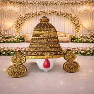 Tirupati Bala Ji Shankh Chakra Tilak para decoración de bodas del sur de la India, tema dorado de Bala Ji, para interiores y exteriores - Product Image 5