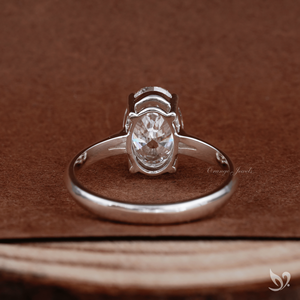 Bague de fiançailles et de mariage de luxe à taille ovale, diamant de laboratoire IGI de 2 carats, solitaire à double sangle en or massif 10K - Product Image 2