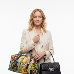 Sac de voyage mini matelassé en coton imprimé unisexe, style bohème géométrique, pliable, avec fermeture éclair, portable, pour le sport et les voyages - Product Image 2