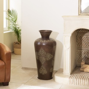 Elegante Florero de Piso de Bronce Hecho a Mano, Diseño Tradicional, 85.5 cm de Altura, Ø40 cm - Product Image 2