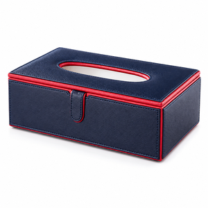 Support de boîte à mouchoirs en cuir en gros, distributeur de serviettes rectangulaire pour voiture, couvercle de mouchoirs en similicuir avec logo personnalisé, décoration de bureau d'hôtel - Product Image 1