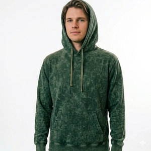 New Winter Casual Solid Digital Printing Acid Wash 100% Cotton Customized <b>Men</b> Zipper-Up Fleece Hoodies Wholesale Prices - Product Image 3