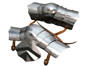 Armaduras de Acero Tradicionales Góticas para Brazos, Disfraz de Caballero Medieval Cruzado, Coleccionable - Marco Enterprises Pulido - Product Image 4