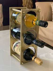 Porte-vin mural en bois avec porte-verres, étagère de rangement pour 3 bouteilles - Product Image 4