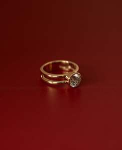 Anillo de Compromiso para Mujer, Plata 925, Chapado en Oro de 18K, Elegante Doble Banda, Moissanita Brillante con Engaste Invisible Certificado, Regalo - Product Image 4