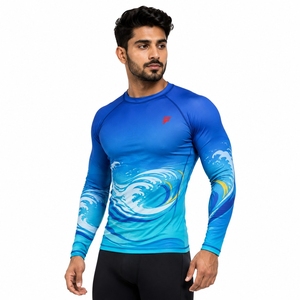Durable <b>men</b> <b>rash</b> <b>guard</b> made with premium stretch fabric offering comfortable fitting and reliable quality for regular training - Product Image 1