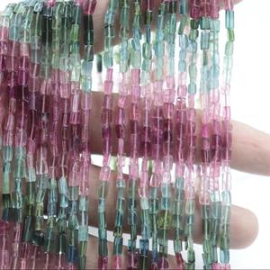 Cuentas de piedra de forma cuadrada facetada multiturmalina - Product Image 1