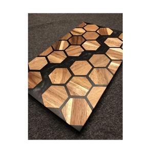 Planche à découper moderne en bois et résine époxy pour couper les fruits, les légumes et la viande, planche à découper de luxe pour la cuisine - Product Image 4