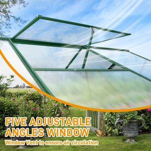 6x10ft Hybrid Polycarbonate Green Garden Greenhouse Versatile & Durable with Green Tint for Optimal Sunlight Transmission - Product Image 6