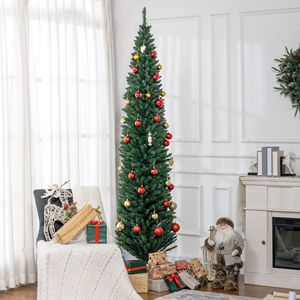 Albero di Natale Artificiale a Forma di Matita Non Illuminato, 2,4 Metri, con 618 Punte Realistiche, Base in Plastica, Verde - Product Image 2