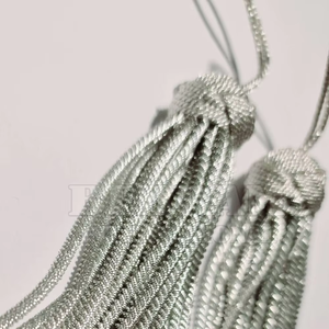 OEM Long Silver Fringe <b>Tassel</b> with Cord Wholesale Clerical <b>Tassel</b> Bullion Wire Metallic Wire for Apparel Garment Home Textile - Product Image 5