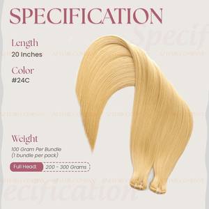 Extensiones de cabello Remy de trama de máquina doble recta sedosa Rubia de lujo cutícula alineada-gran precio para mujeres fábrica al por mayor - Product Image 4