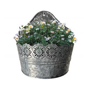 Maceta galvanizada grande hecha a mano elegante acabado Gris perfecto para decoración interior del hogar plantación y exhibiciones de jardín - Product Image 5