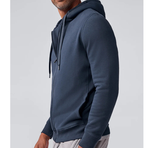 Sweat-shirt à capuche zippé pour homme, en molleton de coton, unisexe, streetwear décontracté, coupe ample - Product Image 2