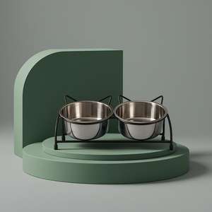 Ciotola per Animali Domestici Yommy in Acciaio Inox, Design Anti-Ribaltamento e Antiscivolo, Facile da Pulire, per Cani e Gatti - Product Image 2