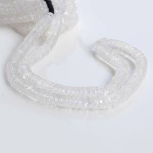 Perles de pierres précieuses en cristal de quartz naturel transparent, facettées, en forme de pneu, rondelles Heishi, pour la fabrication de bijoux - Product Image 2