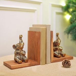 Serre-livres en aluminium écologique en forme d'éléphant aux lignes épurées pour étagères modernes, bureaux et intérieurs minimalistes - Product Image 1