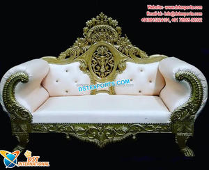 Causeuse de mariage en plein air pour la fonction Mehndi Canapé de mariage élégant en or blanc à vendre Canapé de mariage élégant pour la scène de mariage au Royaume-Uni - Product Image 5