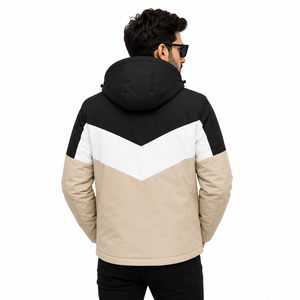 Veste matelassée à capuche pour homme, colorée, imperméable, coupe-vent, chaude pour l'hiver, décontractée, pour l'extérieur, avec logo personnalisé, fournisseur OEM ODM - Product Image 4