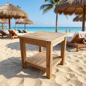 Mesa de Centro Pequeña para Patio, Muebles de Madera de Teca para Exteriores, Hecho en Indonesia WT554 - Product Image 1