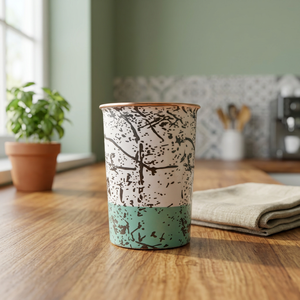 Abstract Art Copper Tumbler Modern Printed Water Glass Minimalist Copper Drinking Cup Contemporary Home <b>Kitchen</b> Drinkware - Product Image 4