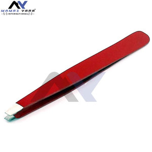 Pinzas para Extensión de Pestañas con Punta Roja, Instrumentos de Belleza de Acero Inoxidable, Pinzas para Extensión de Pestañas de Marca Privada, Juego de 2 Piezas - Product Image 2