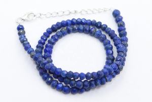 Collar de Rondelle facetado de lapislázuli de ópalo etíope hecho a mano, cuentas de lapislázuli de 4mm, cuentas de piedra únicas, regalo para ella - Product Image 3