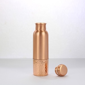 Premium Modern Luxury Pure Copper <b>Water</b> <b>Bottle</b> Hammered Bottom Leak Proof <b>Large</b> Capacity Ayurvedic Drinking <b>Bottle</b> Reusable - Product Image 3