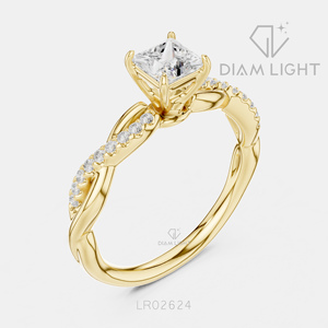 Bague de fiançailles en diamant de laboratoire de 0,50 carat, taille princesse, or blanc 14 carats, bague de mariage, bijoux fins, certifiée IGI - Product Image 6