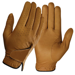 Gants de golf unisexes de qualité supérieure, nouveaux, élégants, en cuir véritable, à doigts entiers, avec fermeture de poignet réglable et design personnalisable - Product Image 1