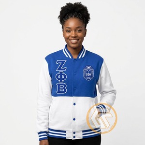 Chaqueta Universitaria Personalizada Zeta Phi Beta de GREEK TREASURES, Ropa de Sororidad, Alta Calidad, Transpirable, Satén, Escudo Bordado, para Mujer - Product Image 4