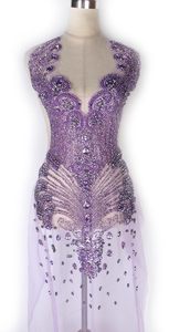 Aplique Grande de Pedrería para Vestido de Noche, Inserto de Encaje con Lentejuelas y Cuentas de Cristal para Vestido de Novia, Tela con Cuentas de Pedrería - Product Image 2
