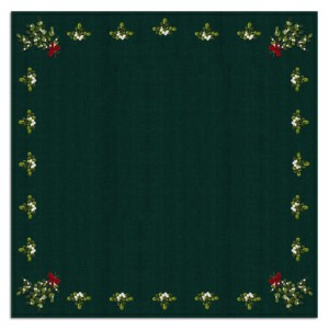 Elegant Pattern Christmas Embroidery Design Green Color <b>Table</b> Cloth Soft Quality Cotton <b>Table</b> <b>Cover</b> With Customize Size and Logo - Product Image 2
