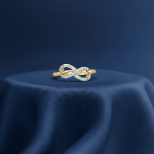 Anillo Infinito con Diamante Natural de 0.30 Ct |   Anillo de Oro Amarillo de 14K con Diseño Infinito Elegante, Joyería Fina para Boda o Compromiso, Regalo para Mujer - Product Image 4