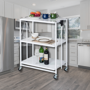 Support de cuisine portable moderne à trois niveaux avec cadre en métal robuste multifonction pour les boissons - Product Image 1