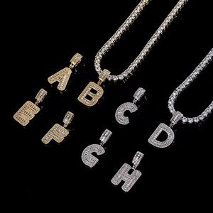 Personalized Initials Necklace for Men Iced Out Round Cut Moissanite Hip Hop Style 925 Silver Name Pendant Custom - Product Image 1