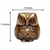 Statue d'hibou en laiton artisanale, figurine d'hibou détaillée, finition or antique, sculpture d'oiseau en métal, œuvre d'art décorative pour la maison
