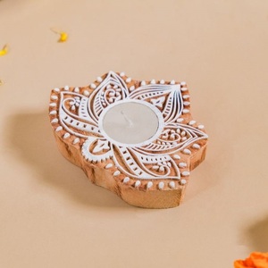 Decorative Wooden Mandala <b>Tealight</b> <b>Holder</b> Handmade Candle Stand for Spiritual Meditation Room and Home Styling - Product Image 1
