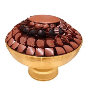 Bol à chocolat en métal martelé finition argent, design arabe moderne, haute qualité, plat de service décoratif pour desserts, idéal pour les fêtes - Product Image 2